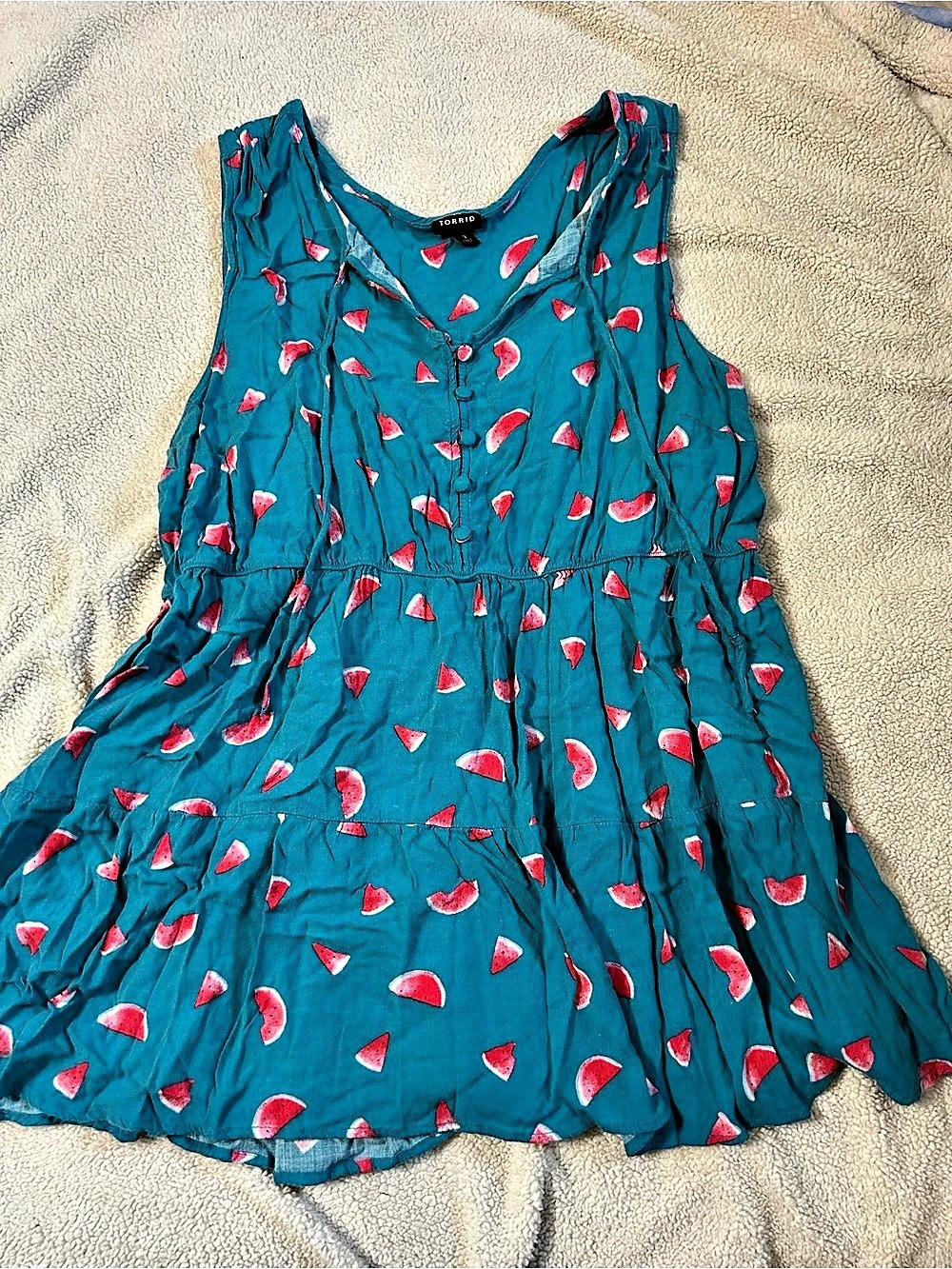 Torrid Super Soft Watermelons Blue Tie  Size 3